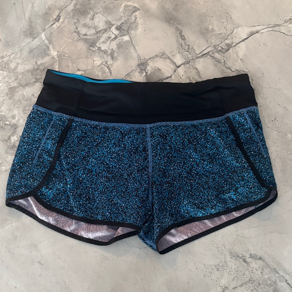lululemon athletica Black and Blue Athletic Shorts